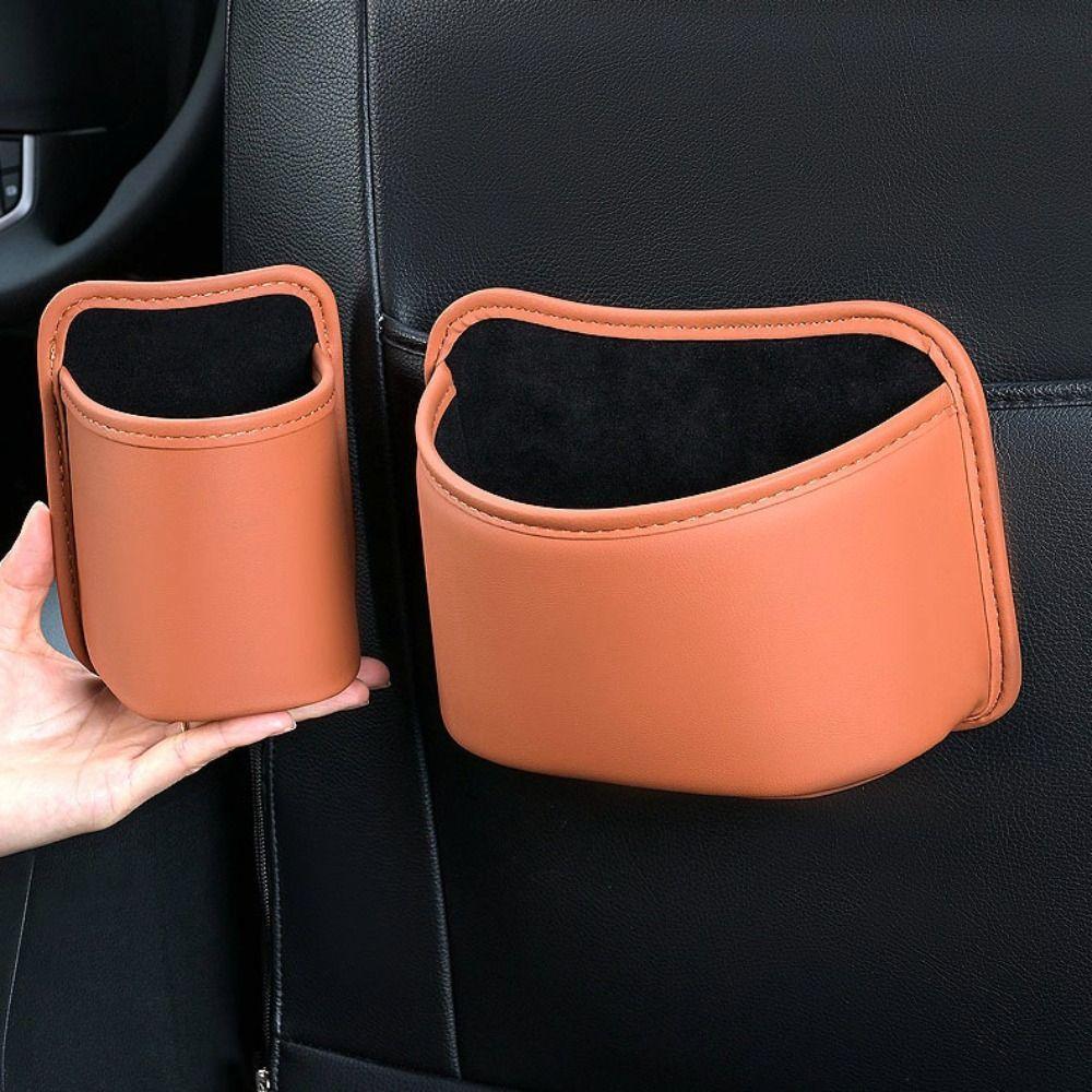 Leather Car Door Storage Box Waterproof Car Trash Can Convenient Car Cup Holder Sundries