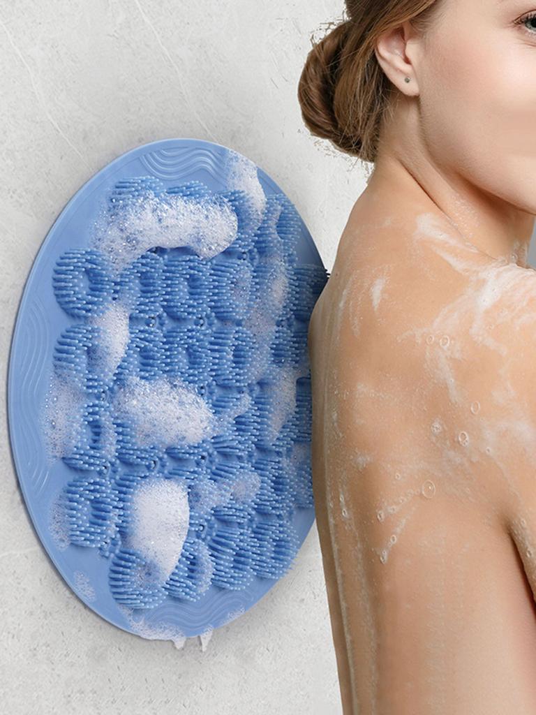 1pc-Silicone Bathroom Sucker Non-slip Mat Lazy Foot Bath Bath Artifact Rub Back Massage Pad Foot Peeling Foot Scrub Brush