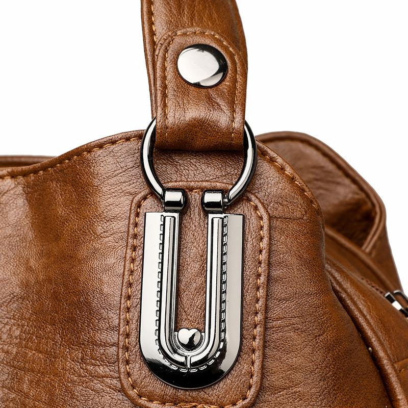 Damen Weiches Leder Große Kapazität Tasche Handtasche für Mütter mittleren Alters Schulter Umhängetasche