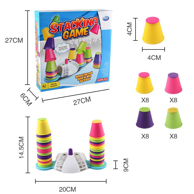 

Stacking Toys Folding Cup Stracking Game Set Hand-speed Competitive Competition Interaction Educational Play Toys Speed Training