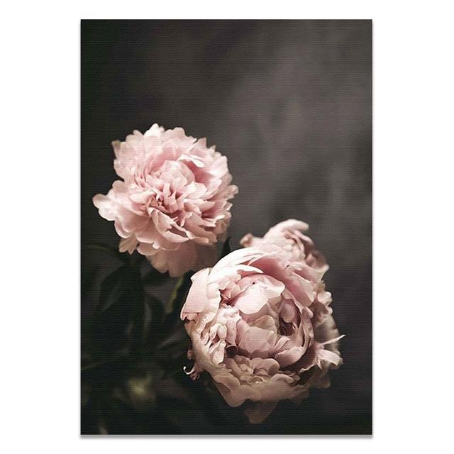 Pink Peony Flowers Paintings Posters Nordic Home Decor Oil Painting Posters And Prints Living Room Home Decor Canvas Wall Art