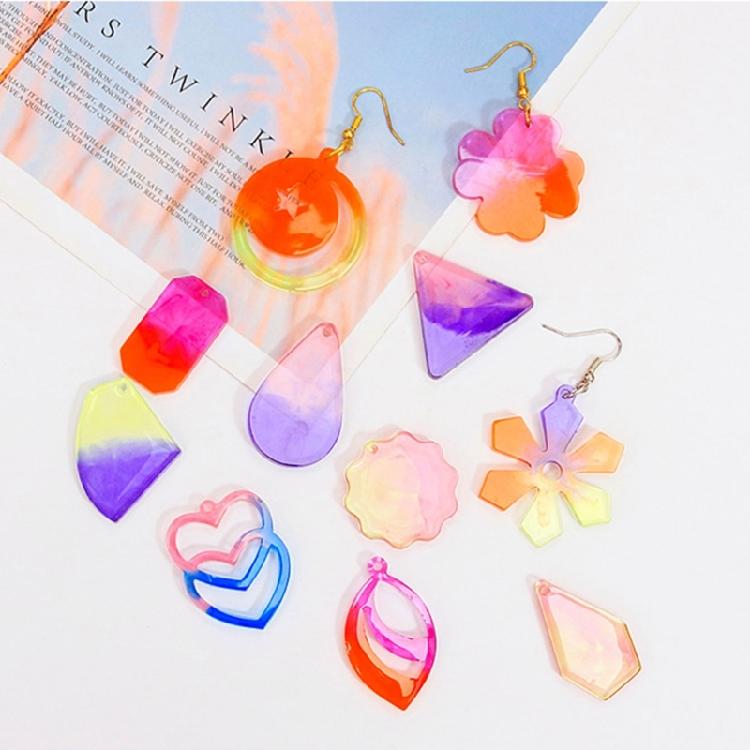 Geometric Earring Mold DIY Necklace Pendant Flower Crystal Epoxy Resin Molds