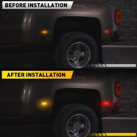 4PCS LED Fender Side Marker Lights For 15-23 Silverado Sierra Dually Chevy GMC