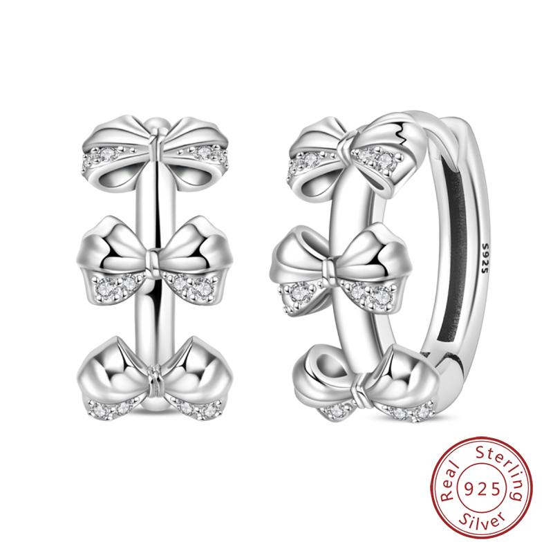 Inlaid Zircon Earrings 925 Silver Minimalist Butterfly Dragonfly Cute Claw Hoop Earrings Women Exquisite Party Jewelry