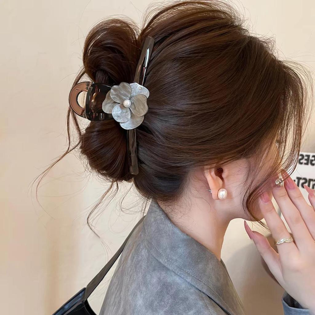 Pinza para el pelo grande de alta gama con estampado de leopardo 2025 para mujer