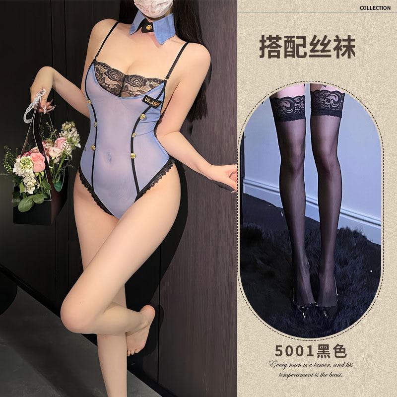 Sexy lingerie sexy police uniform pure desire mesh onesie no temptation pajamas pure desire babes outfit