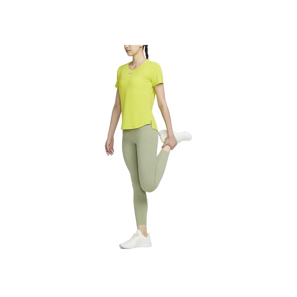 Nike Dri-FIT One Luxe Solid Color Sun Protection Quick-Dry Pullover Short Sleeve T-Shirt Women Tops Cactus-Green DD0619-308