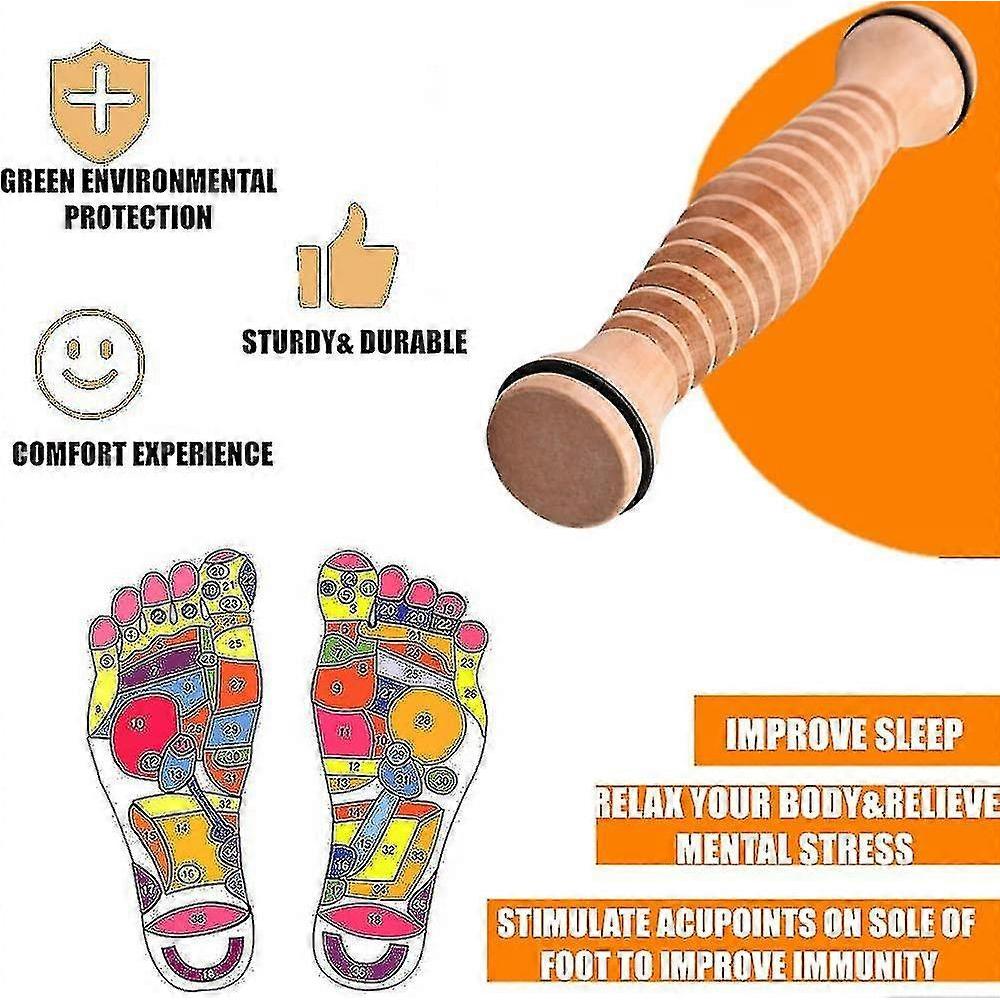 Wooden Foot Roller Foot Massager Roller Acupressure Foot For Relieving Plantar Fasciitis,foot Arch Pain,myofascial Pain Syndrome Healthy Relax W