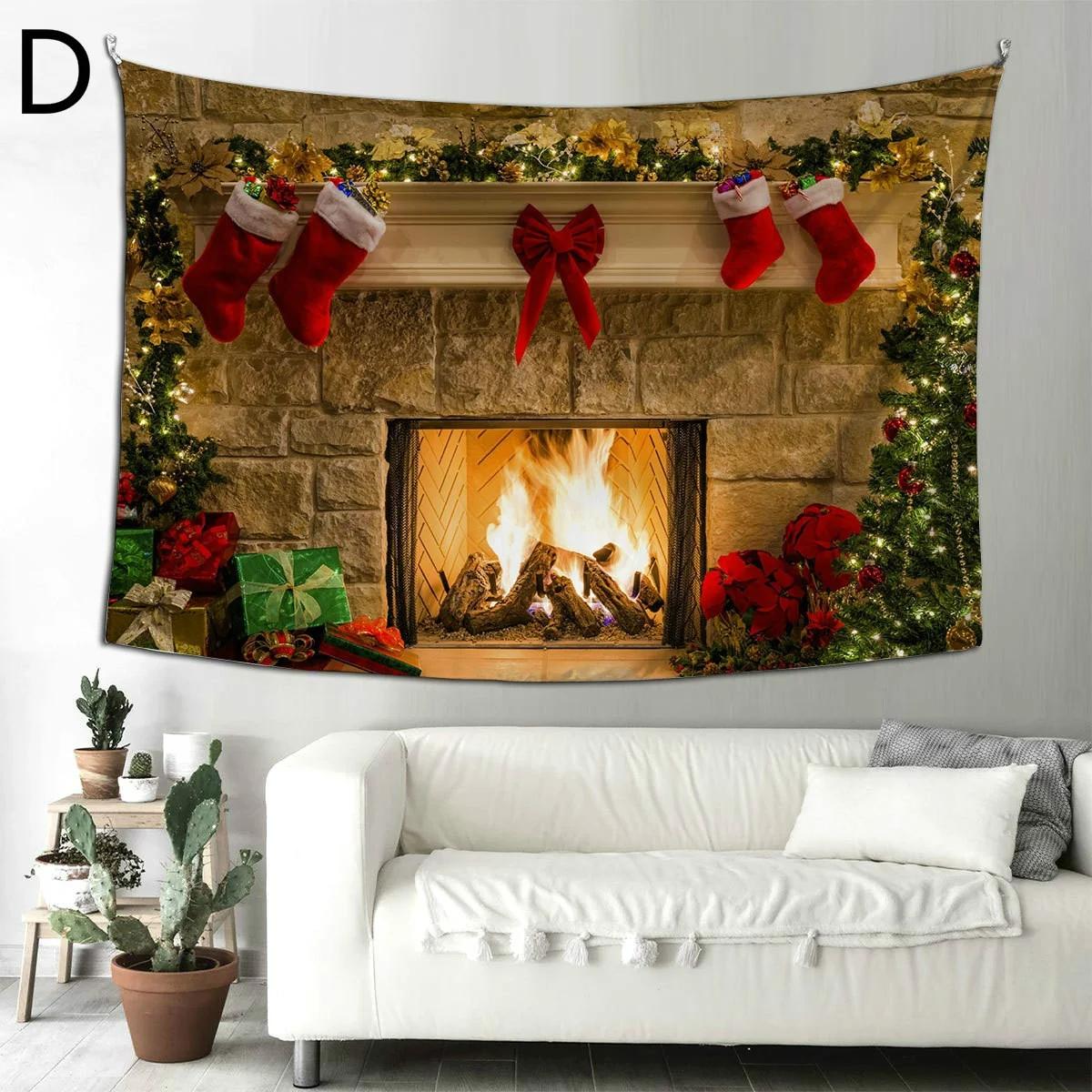 

Рождественский фотофон Камин Зима Снежное поле Снежный лес Фотофон кухня Взрослый Дети Портрет D-100X150CM