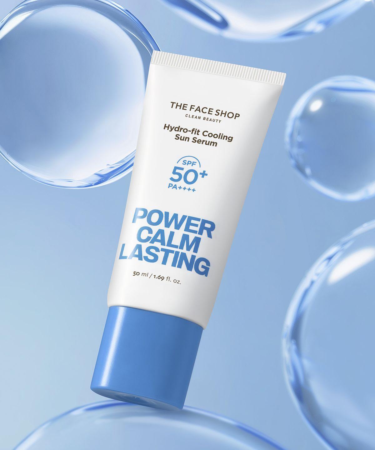 The Face Shop Power Calm Lasting Moisture Fit Cooling Sun Serum 50ml