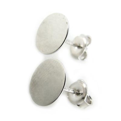 [N2223] - Silver 'Zen' Earrings - 9 Mm (rhodium-plated)