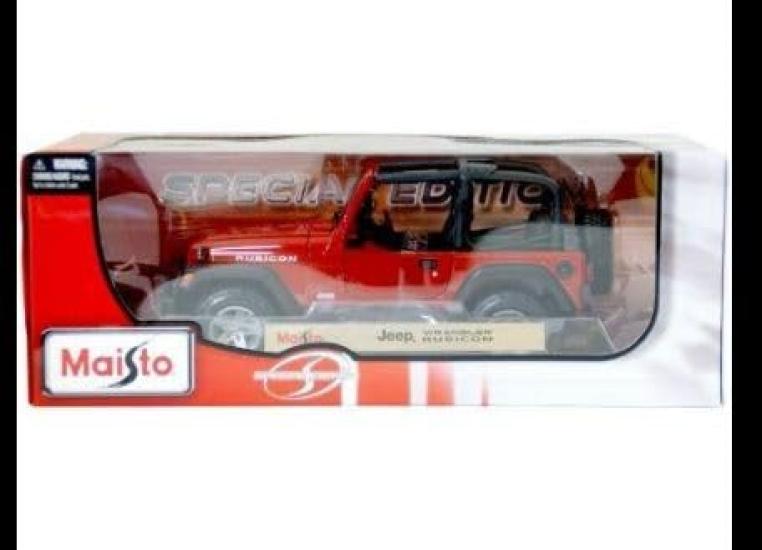 Maisto Jeep Wrangler Rubicon Scale Topless Orange Special Edition Diecast Model 1/18