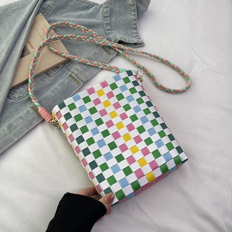 Summer niche woven bags women's new fashion versatile messenger bags popular shoulder bucket bags