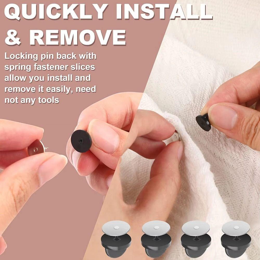 80Sets Metal Pin Butterfly Clutch Secure Clasp Brooch Backing Rubber Pin Backs  Needlework Projects