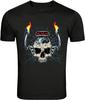 Hot Rod Skull Engine Flames Mechanic Graphic T-Shirt
