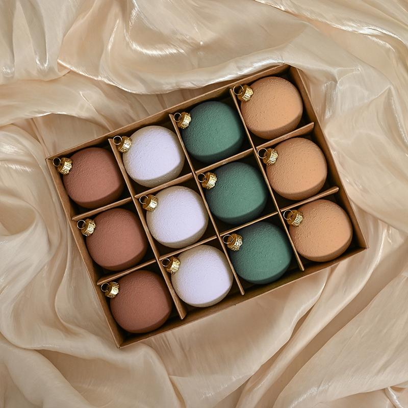 12 Pcs  6cm Christmas Ball Ornaments Creative Texture Xmas Tree Hanging Pendant Home Decor Xmas Party Noel Navidad Decoration