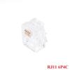 20/10 peças Conector RJ11 6P4C Plugue Modular Conector de Rede Banhado Cabeça de Cristal
