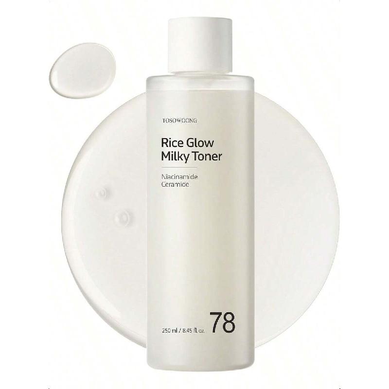 

Тонер для обличчя Tosowoong Rice Glow Milky Toner 250 мл | 784 000 ppm Концентрована корейська рисова вода, збагачена ніацинамідом, керамідами, пантенолом Milky Toner 250ml