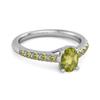 Peridot Pavé Band Classic Statement Ring - 925 Sterling Silver