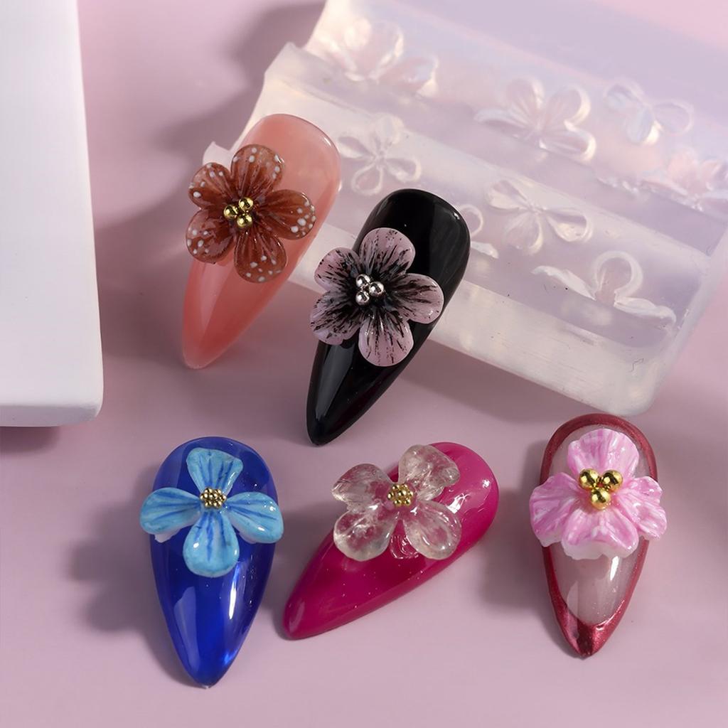 Flower Silicone Nail Art Mold Unique Embossed Nail Accessories Mold Jewelry Supplies Practical Nail Embossing Tool