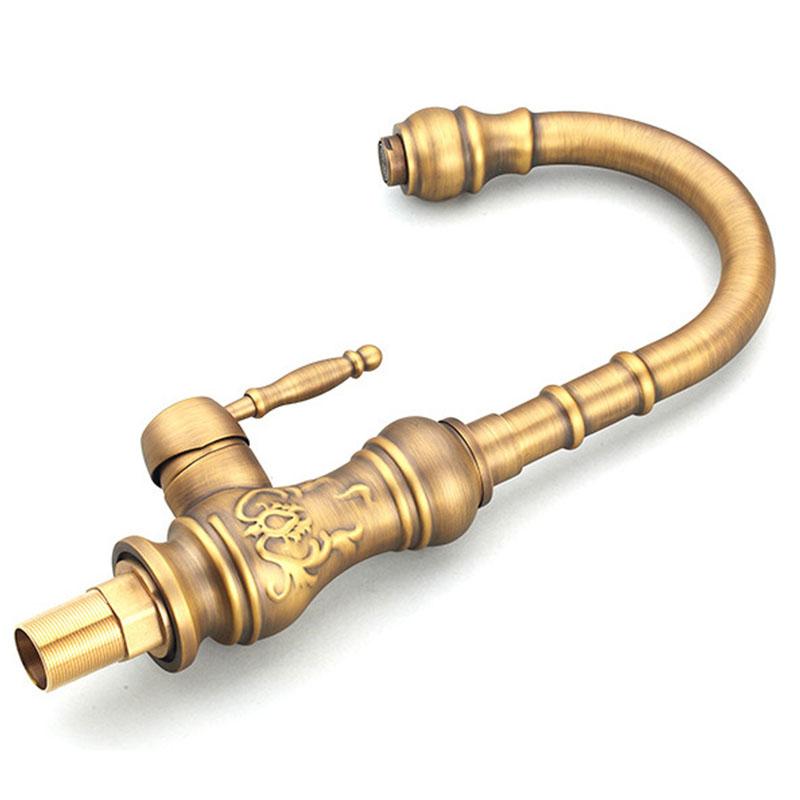 Antique Brass kitchen faucet vintage kitchen sink tap brass tap torneira banheiro basin mixer water Sink faucet