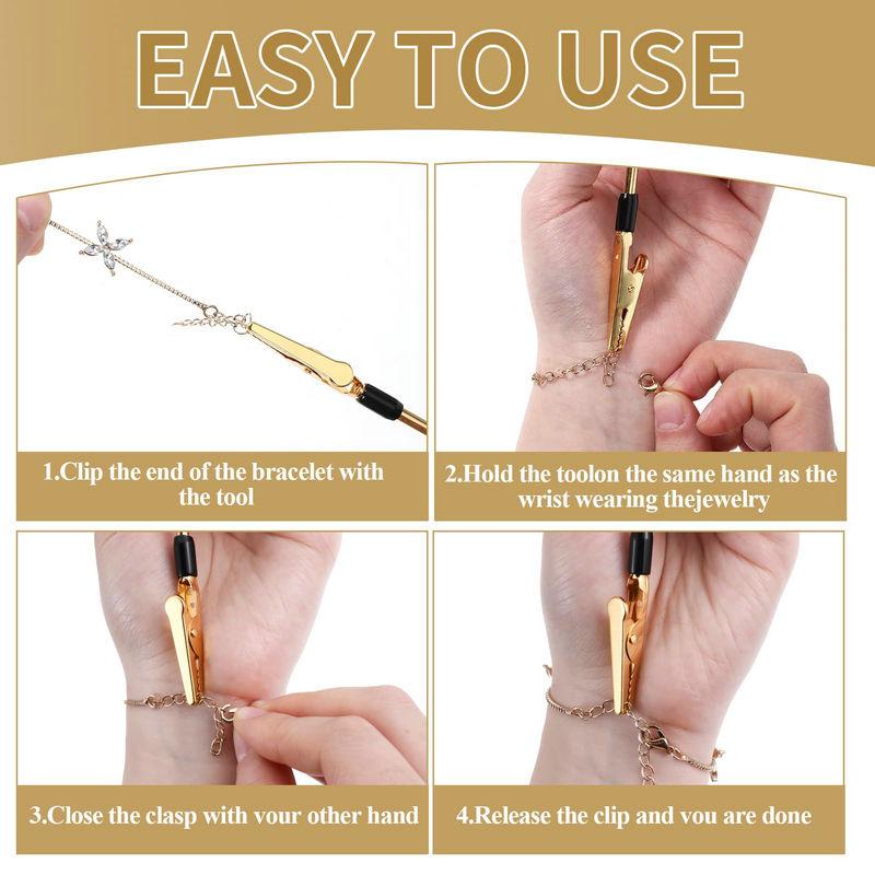 Metal Bracelet Helper Tool Hook 3 Colors Pretty Bracelet Helper Easy Jewelry Wearing Tool Aid Assistance for Bracelet Necklace