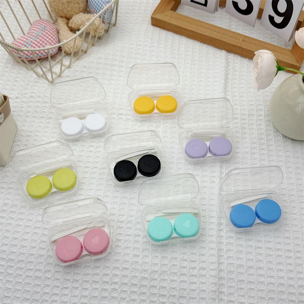Macaron Color Contact Lens Case: Portable Double with Screw Cap