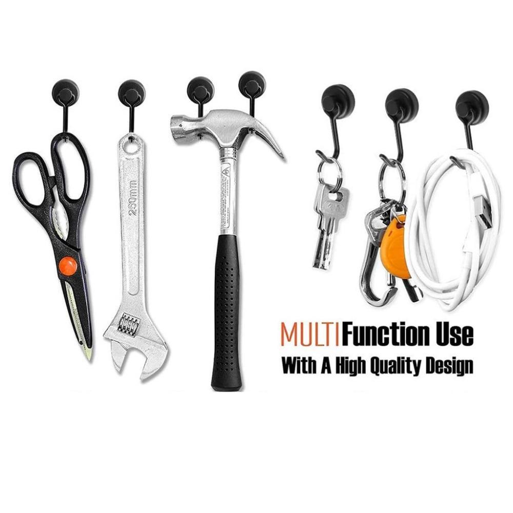 Magnetic Hooks Heavy Duty Strong 360 Degree Neodymium Magnet Swivel Swing Hooks For Kitchen Refrigerator Grill Key Towel Holder