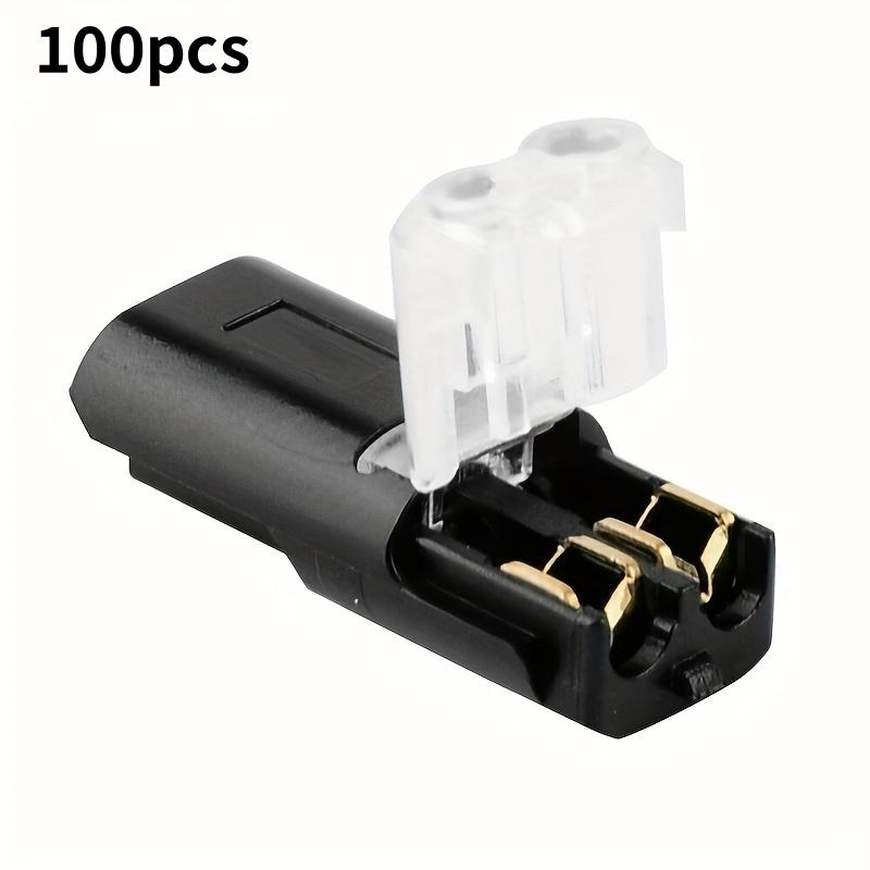 20/50/100Pcs Led Strip Lights Connectors 18-24AWG Double Wire Plug-in Connector Led Light Strip Connectors 2 Pin Low Voltage