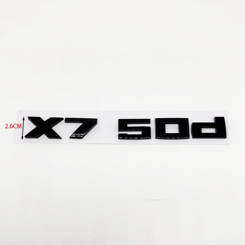 Applicable To 3D M X7M50i X7M50d X7M60d X7M60i Numbers ABS Emblem for X7 Series E70 G05 Car Trunk Exterior Decor Logo Sticker