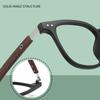 Trendy Anti Blue Light Wooden Grain Leg TR90 Glasses, Men Women Big Square Blue Ray Blocking for Computer Glass Frames F83026
