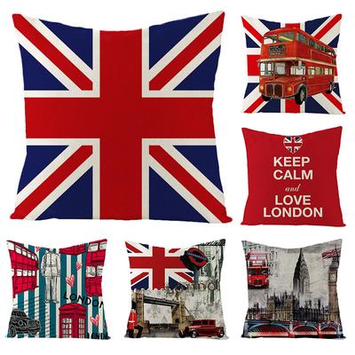 Nordic British Style Printed Pillowcase Polyester Home Sofa Pillowcase Living Room Bedroom Bedside Cushion Cover