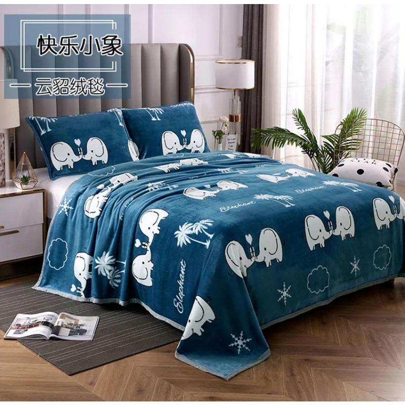 

2024 Утолщенное одеяло из норки, двухстороннее флисовое повседневное одеяло, наволочка из флиса Farley, простыня, одеяло 120x200cm 1pcs