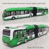 Articulated Double Section Bus Car Model Pull Back Sound and Light Collection Toys for Boys