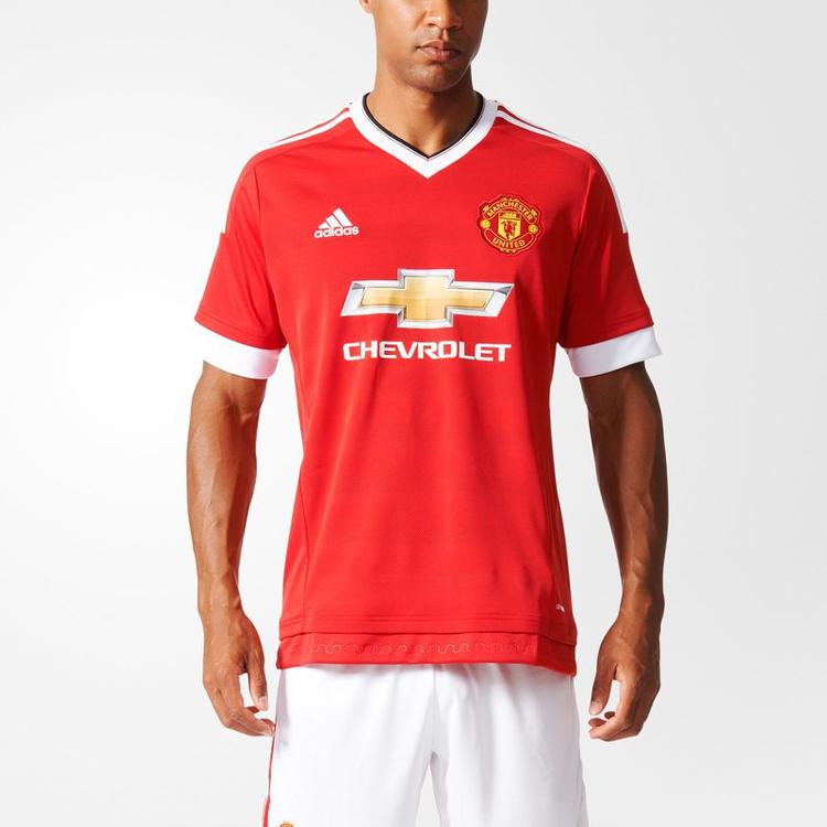 Adidas Manchester United 15-16 Saison Trainingsfußball Kurzarm T-Shirt Herren Tops Rot AC1414