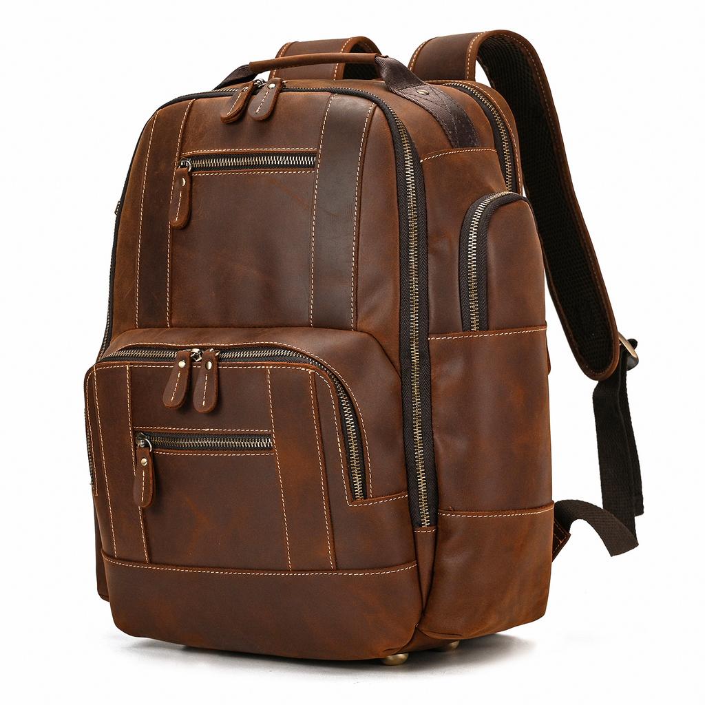 Vintage Men's Backpack Crazy Horse Leather Backpack