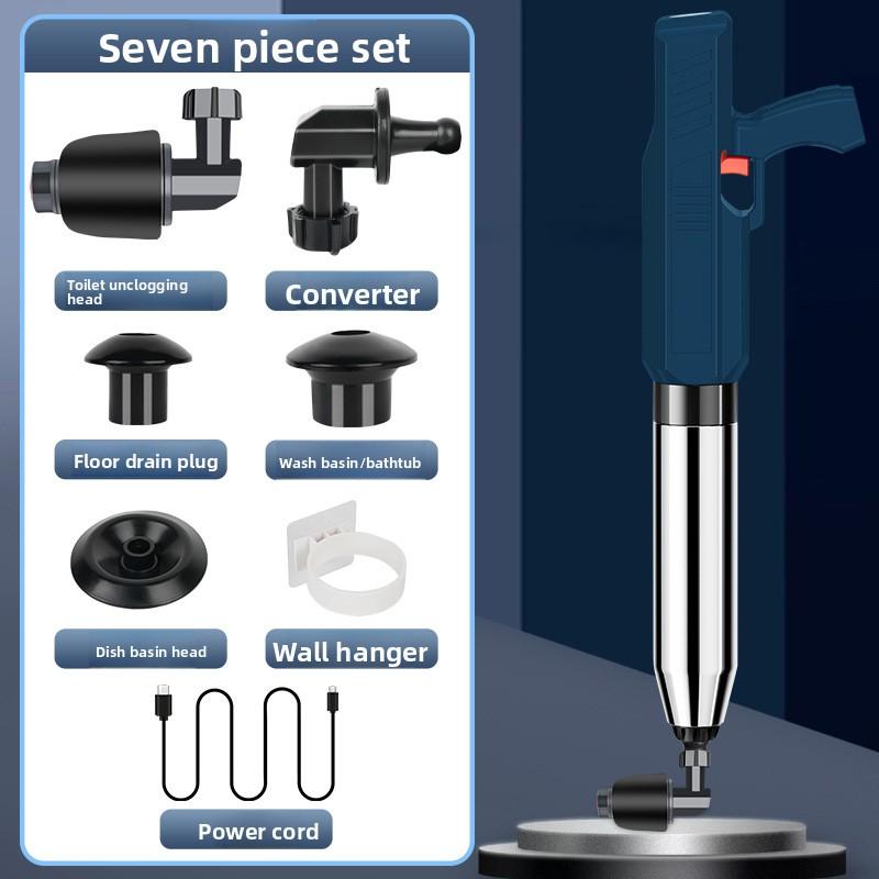 Electric High Pressure Air Toilet Plunger, Drain Blaster Clog Remover Tool for Kitchen Sink Floor Drain and Bathroom Toilet