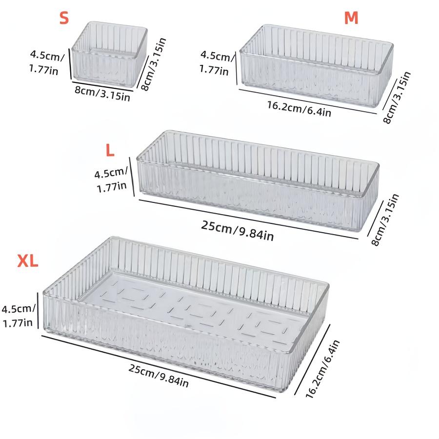 12 Stück Verstellbare Acryl Schubladenteiler - Platzsparender Organizer für Schreibtisch Schminktisch und Bürobedarf Ideal zur Aufbewahrung von Kosmetika und Schreibwaren