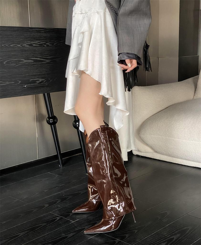 Damen spitze neue europäische und amerikanische Hosenstiefel Ärmel Mode Stiefel hohe Ritterstiefel hohe Absätze Damenschuhe Außenhandel Stiefel