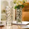 Elegant Glacier Glass Vase: Thick Transparent Design for Lucky Bamboo & Fresh Flowers, Perfect for Living Rooms & Dining Tables.