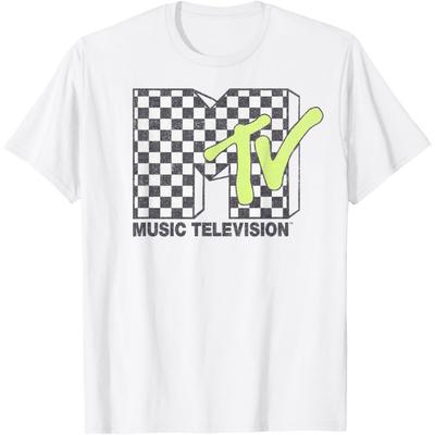 MTV Music Television Checkerboard Logo Fill T-Shirt