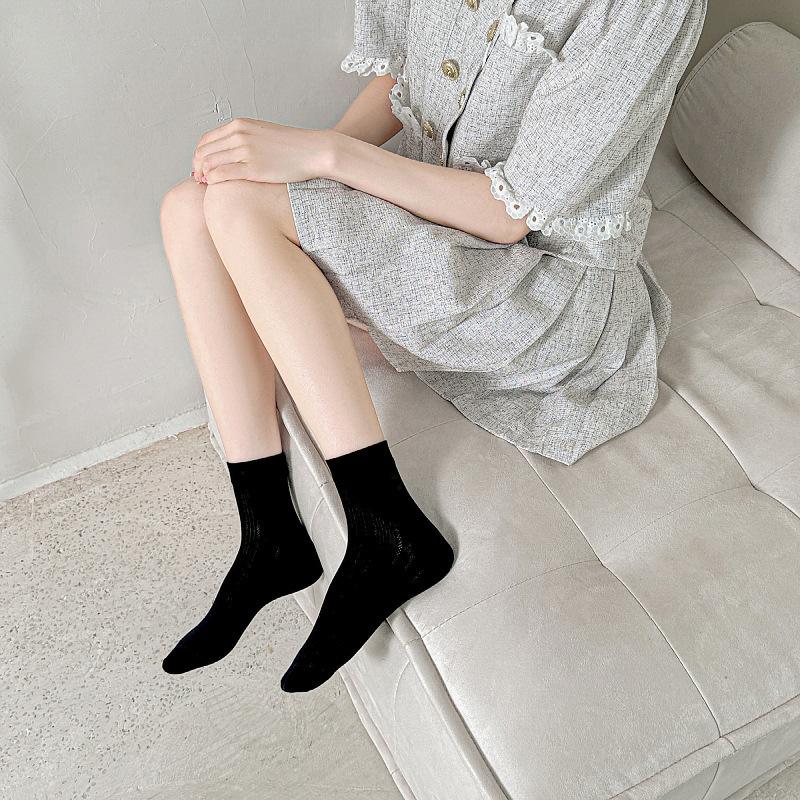 Letnie Cienkie Skarpetki z Pustej Siateczki Eleganckie Skarpetki w Stylu Baletowym Skarpetki Damskie Oddychające Skarpetki w Jednolitym Kolorze