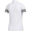 Adidas Striped Casual Soft Comfortable Short Sleeve Polo Shirt Women Tops White FS6463
