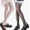 Mesh socks, fishnet socks, spring, summer and autumn, little moon, hollowed-out thin lace pantyhose, black backing silk, anti-hook silk.