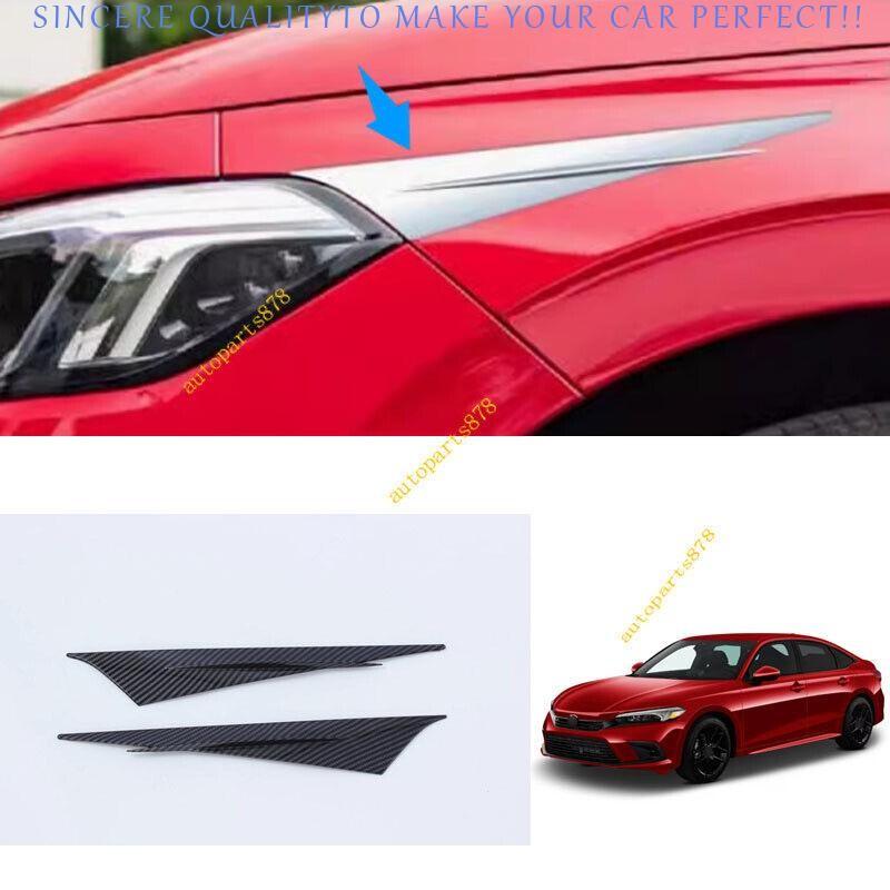 For 22-2025 Honda Civic ABS Carbon Fiber Front Headlight Side Eyebrow Cover trim