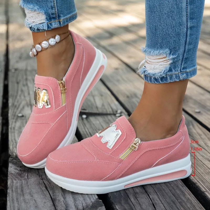 Women Platform Sneakers Casual Slip on Fashion Loafers Ladies Fashion Outdoor Shoes Femme Comfortable Lightweight Sneaker Woman