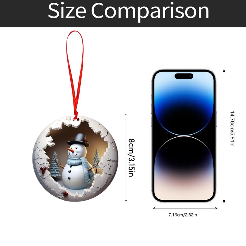2D Flat Acrylic Christmas Snowman Christmas Tree