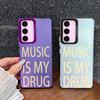 Czarny MUZYKA TO MOJA HEROINA Wzór Luck TPU Koreańskie Etui na Telefon Dla Samsung Galaxy A54 A34 A14 A24 A53 A13 A12 A15 A25 A35 A32 Pokrowiec