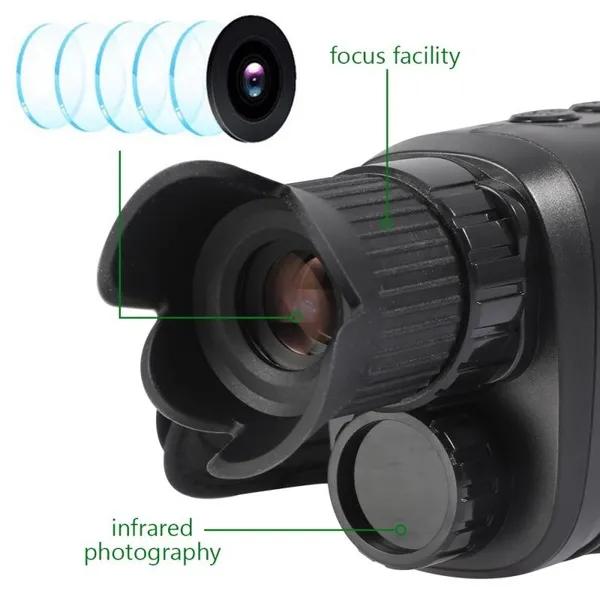 1080P HD Monocular Night Vision Device Infrared 5x Digital Zoom Hunting Telescope Outdoor Day Night Dual Use Full Dark 300m Can Take Photos and Videos