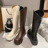 Daily travel versatile tall women's boots knight boots V-mouth rear zipper convenient to wear and take off boots comfortable and warm